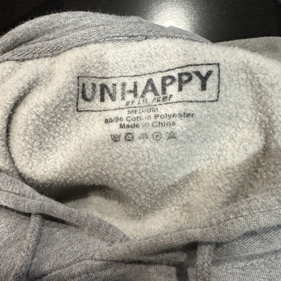 Lil Pump Unhappy Esskeetit Penitentiary Gray Pullover Hoodie Medium Rap - Picture 5 of 7
